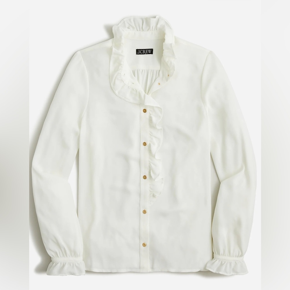 J.Crew Drapey cottage ruffle top blouse BP573